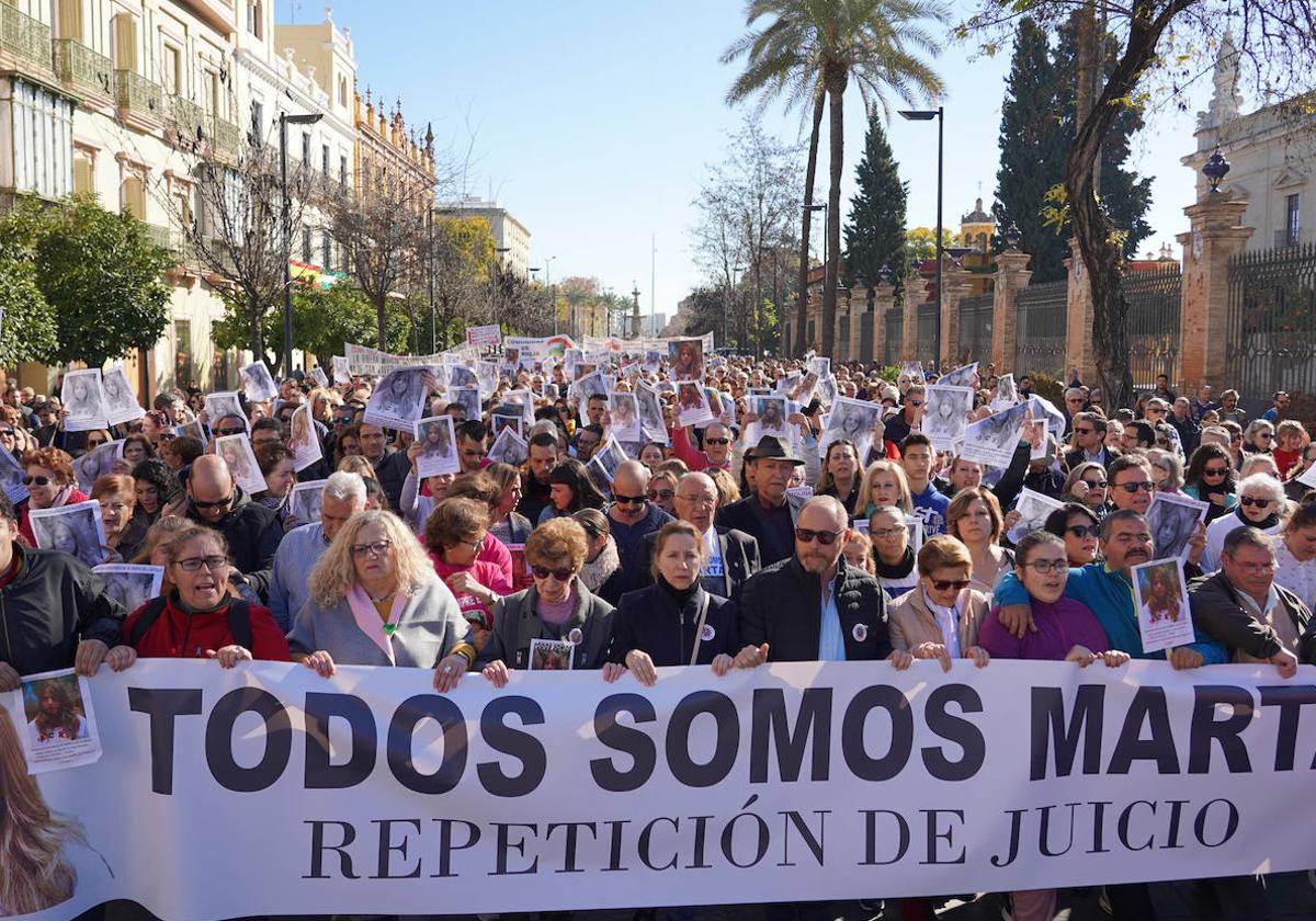 Manifestación en 2019 para exigir la repetición del juicio por el caso Marta del Castillo