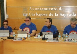 Noemí Fernández, José Álvarez, Pedro Samuel Martín y Ángel Manso, en el pleno.