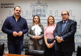 David Mingo, Marta Labrador, María José Coca y Fernando Rodríguez, en la reunión.