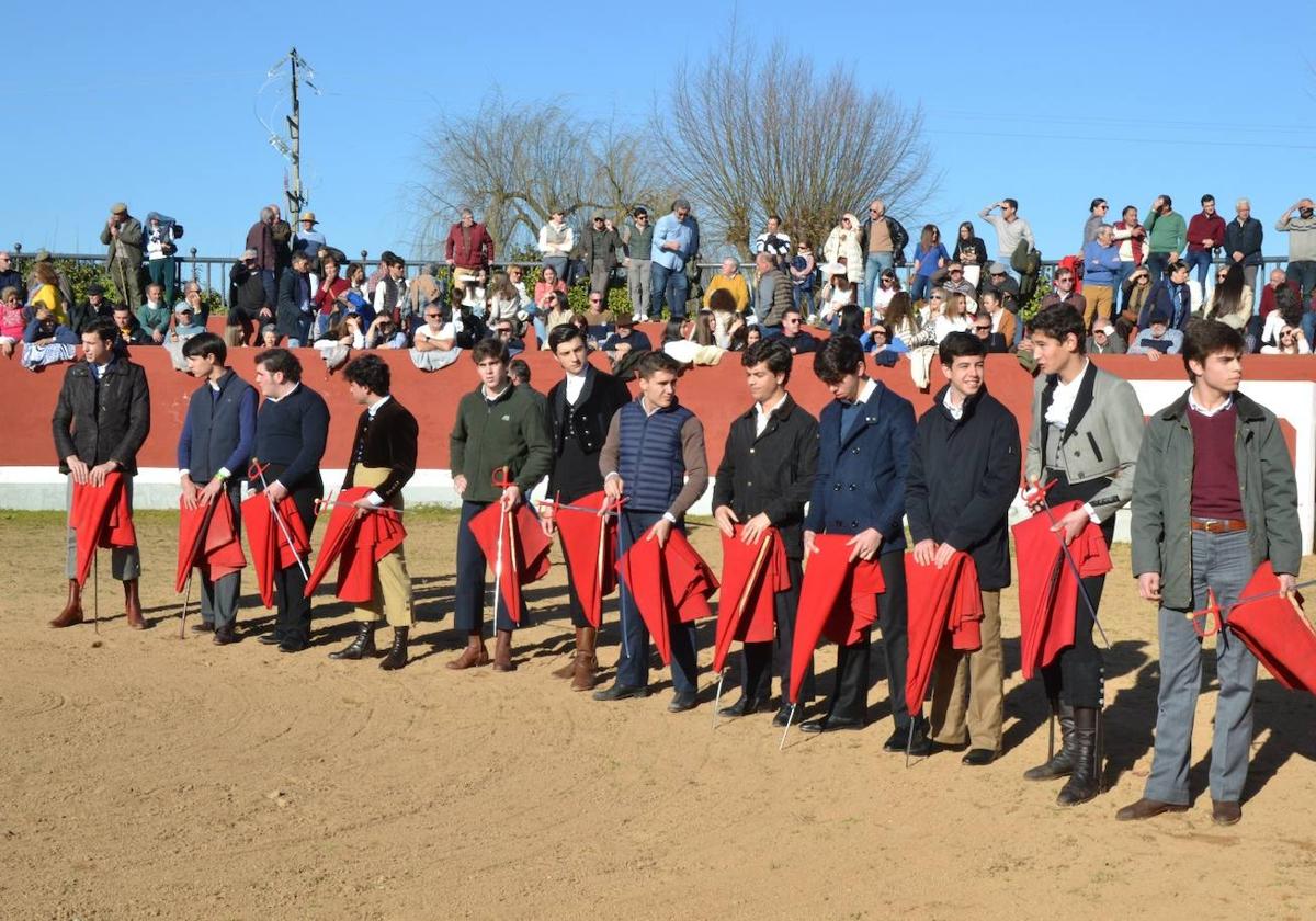 Los semifinalistas del tentadero del sábado en el Bolsín Taurino de Ciudad Rodrigo.