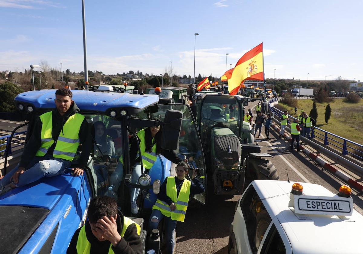 Imagen de la manifestación de los agricultores en Salamanca.