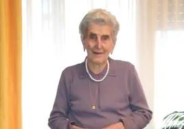 María Lourdes Esteban, nueva centenaria de El Cerro el día que celebró su cumpleaños.