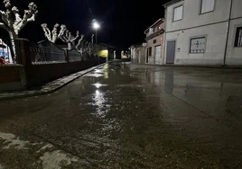 Imagen de Cantalpino tras el reventón de la tubería.