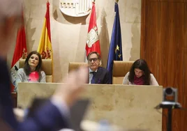 Almudena Parres, Carlos García Carbayo y Miryam Rodríguez, en el pleno.