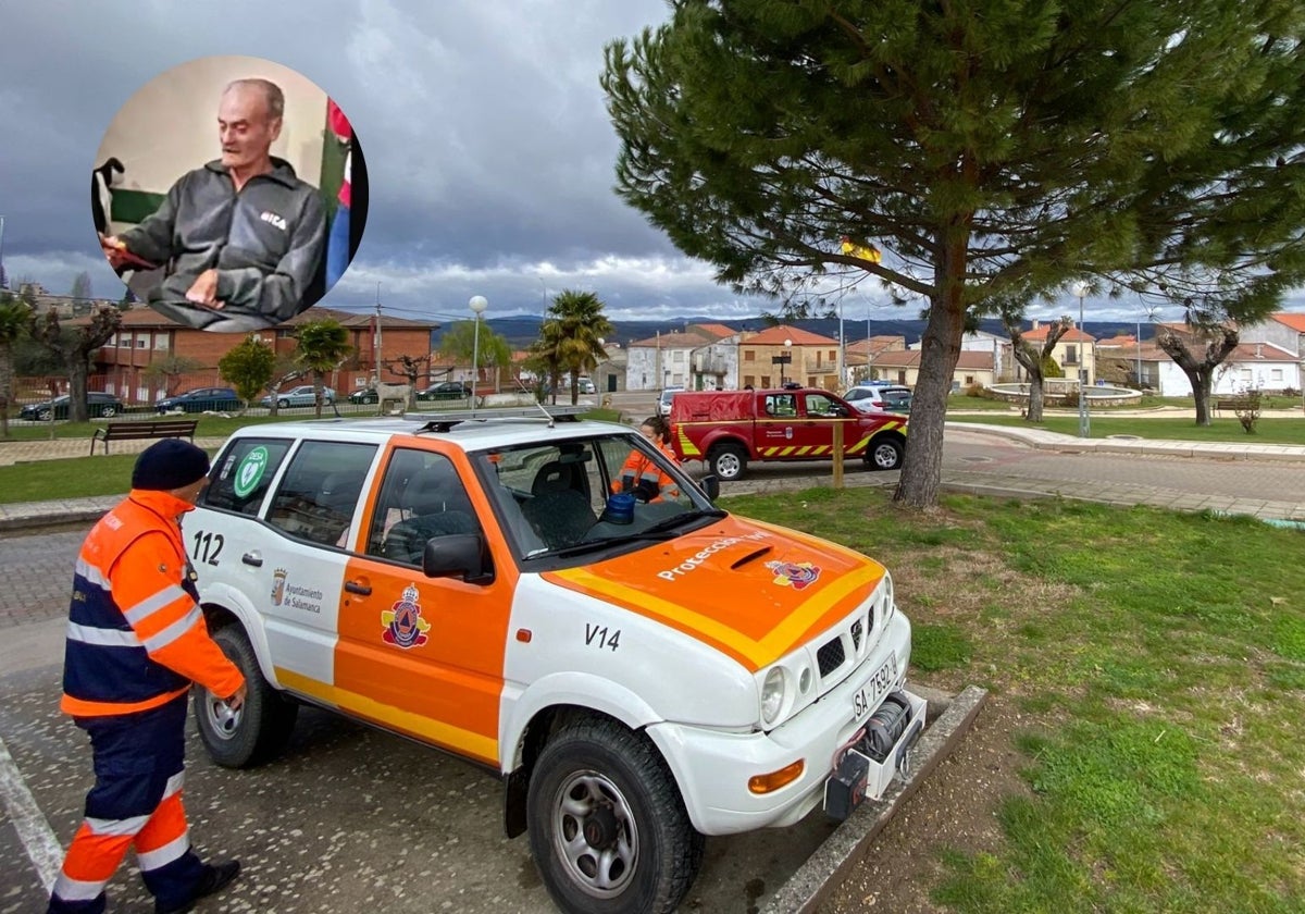 Protección Civil y los Bomberos de la Diputación en Villarino de los Aires.