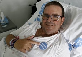 Juanma Díaz, durante su primer ingreso en el Hospital de Salamanca.