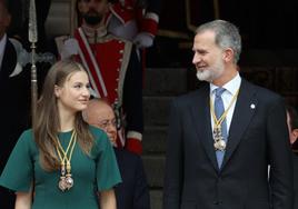 El rey Felipe VI, junto a su hija la princesa Leonor.