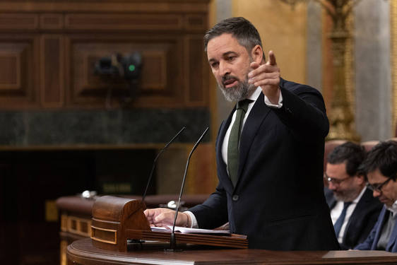 Santiago Abascal en un pleno del Congreso