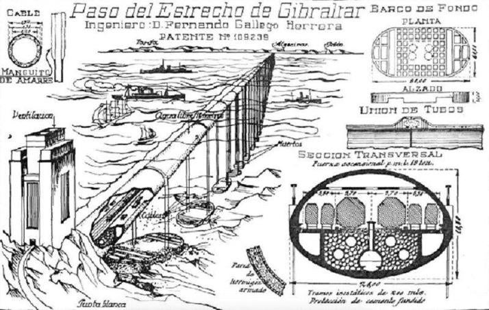 Prototipo del túnel que ideó para el Estrecho de Gibraltar