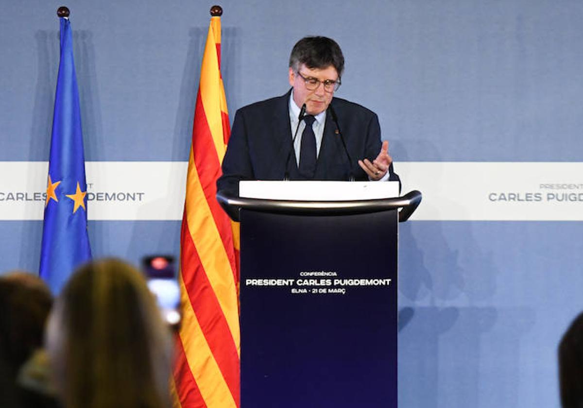 Puigdemont, en una rueda de prensa.