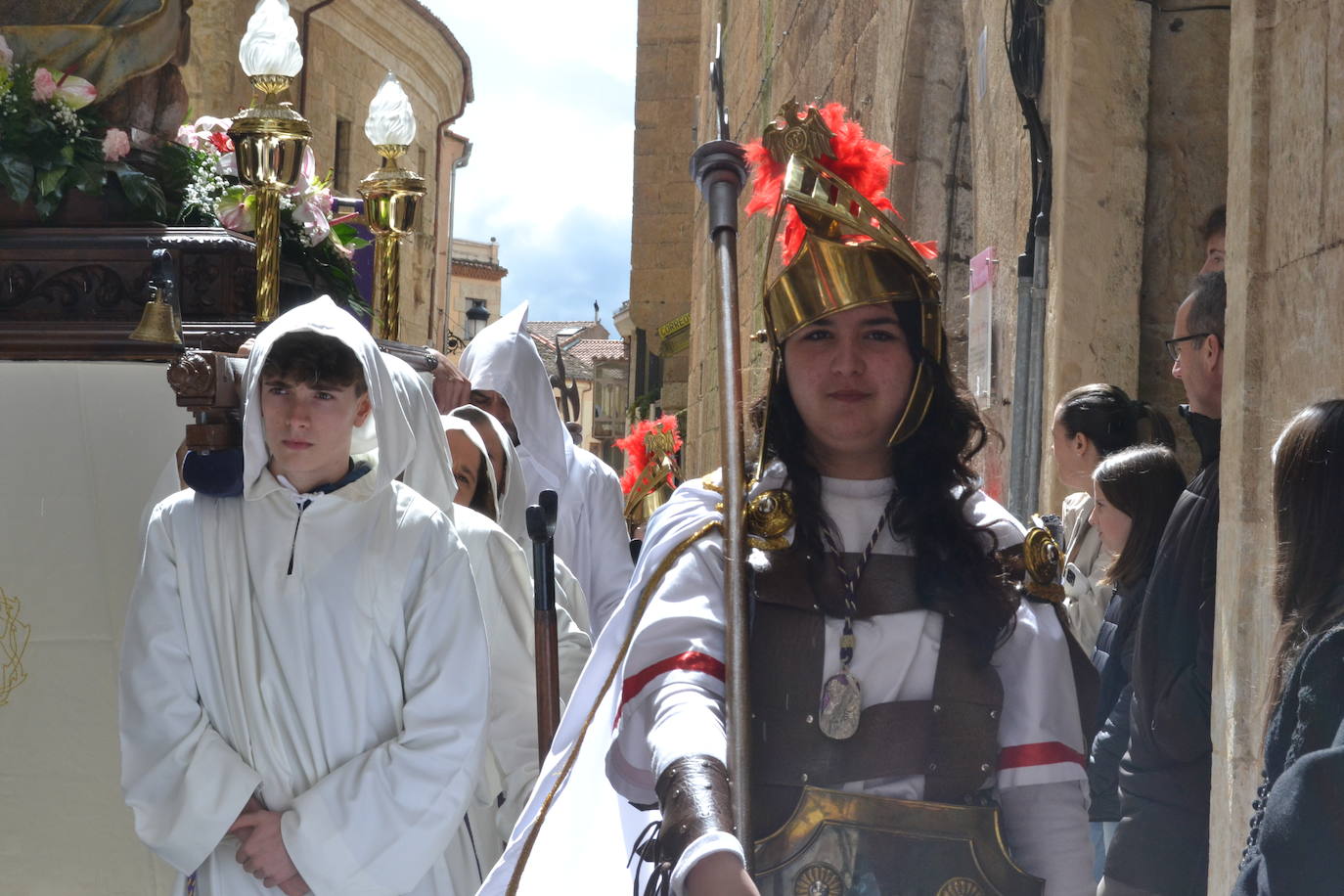 Jesús Resucitado y la Virgen se encuentran en la Plaza Mayor de Ciudad Rodrigo