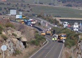 Obras de conservación de la N-630 en 2020.