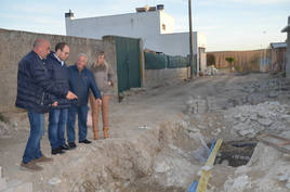 Visita durante la primera fase de las obras.