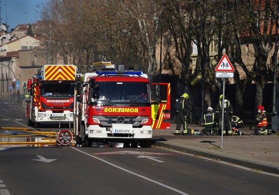 Bomberos de Salamanca en otra intervención.