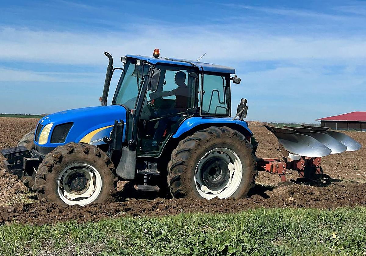 Un agricultor, en una parcela de La Armuña.