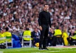 Xavi Hernández, en el Bernabeu el pasado fin de semana.