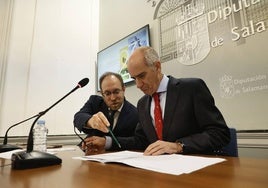 Marcos Iglesias, diputado de Economía y Hacienda y vicepresidente de REGTSA, y Javier Iglesias, presidente de la Diputación de Salamanca