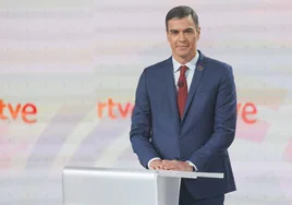 Sánchez, antes del debate de TVE.