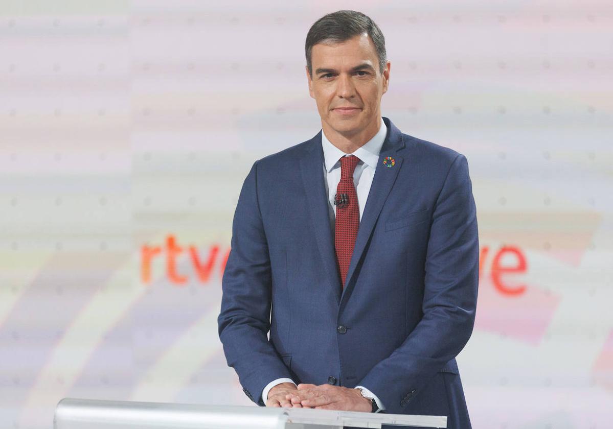 Sánchez, antes del debate de TVE.