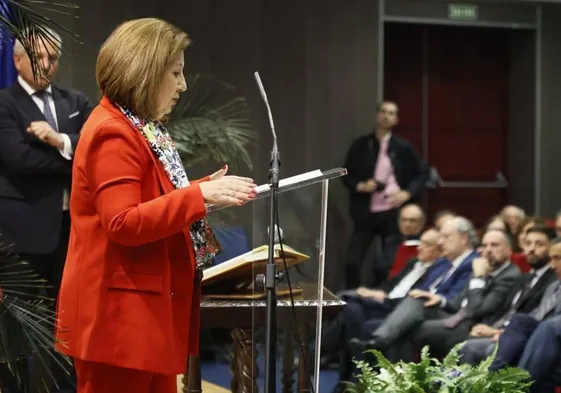 Rosa López, durante el acto.