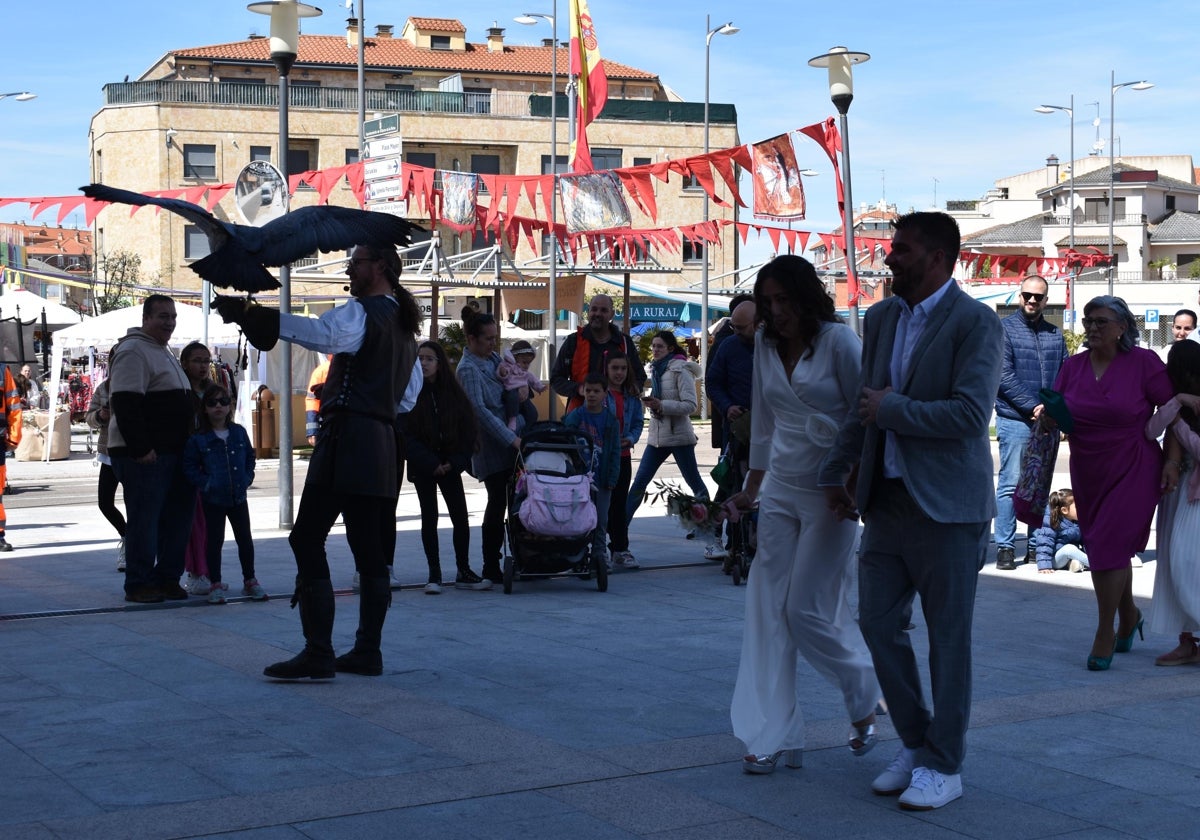 Andrea Lahera y José Viudez en el momento de la entrada.