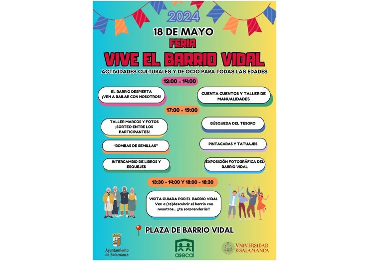 Programa de la Feria Vive el Barrio Vidal.