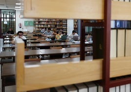 Algunos estudiantes en una de las bibliotecas de la capital.