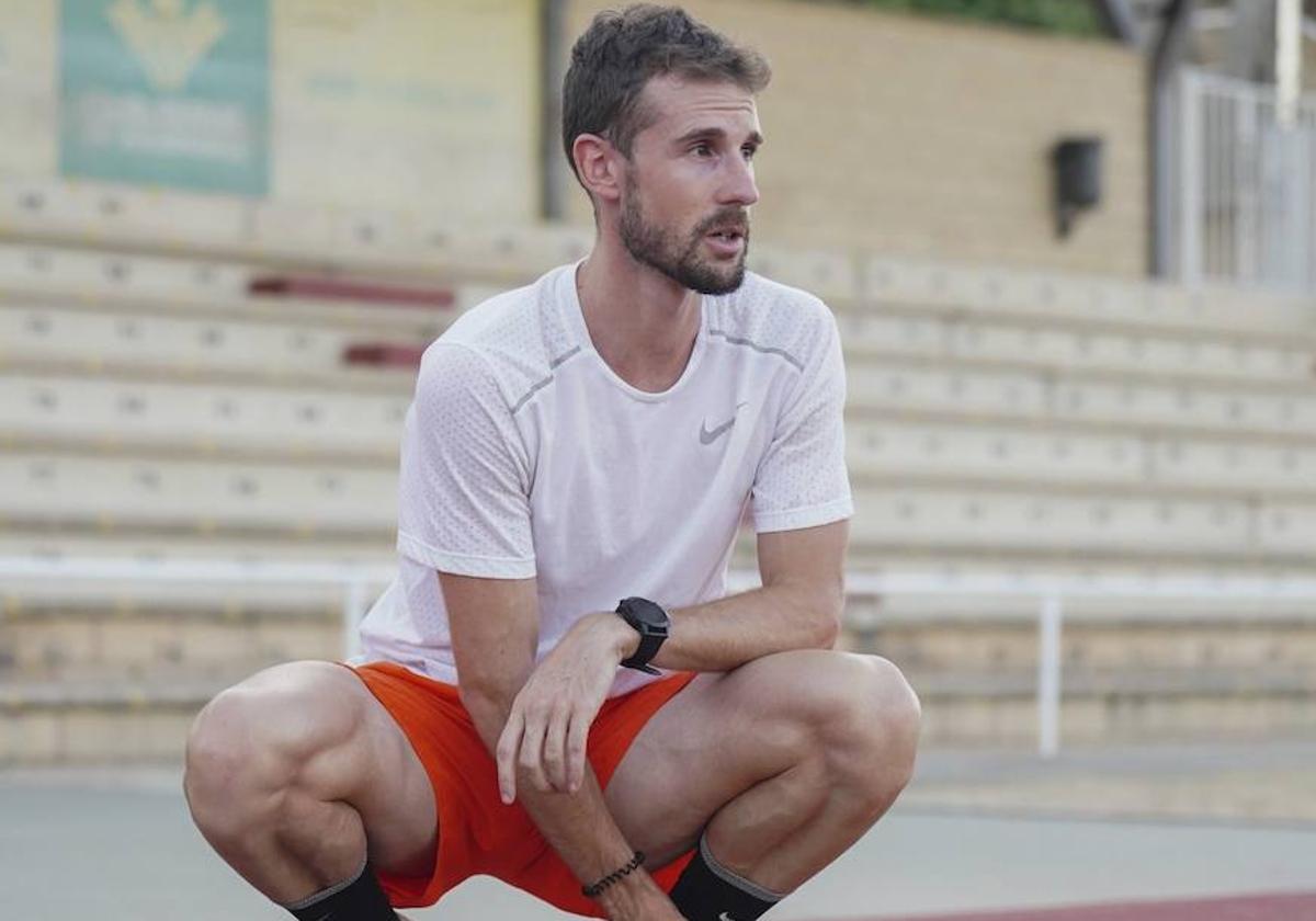 Álvaro de Arriba, durante un entrenamiento en Las Pistas.