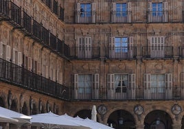 Balcones de la Plaza Mayor de Salamanca.