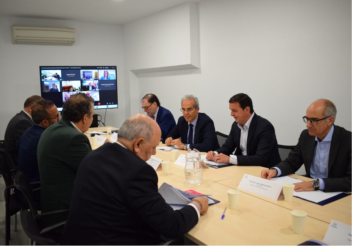 El presidente de la Diputación de Salamanca, Javier Iglesias, durante la reunión en Madrid.