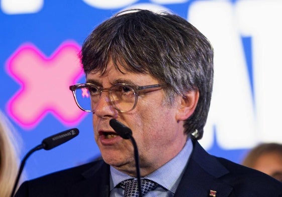 El expresidente de la Generalitat de Catalunya y candidato de Junts a las elecciones catalanas, Carles Puigdemont.