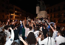 Salmantinos celebran la victoria del Real Madrid