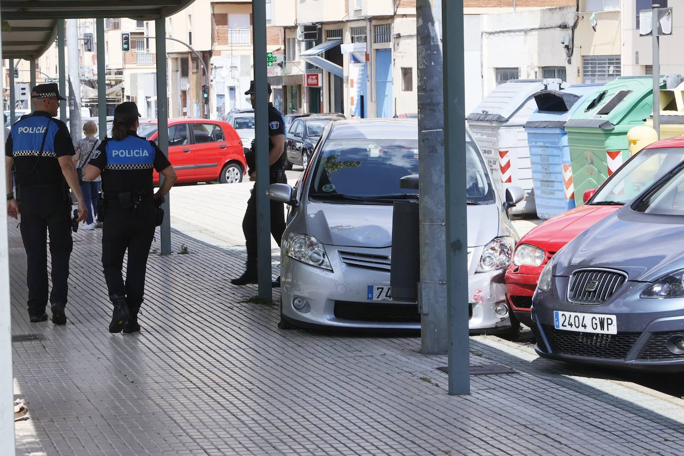 Así ha quedado el coche accidentado en la Avenida de Portugal