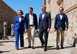 Cuca Gamarra, Alfonso Fernández Mañueco, Alberto Núñez Feijóo y Carlos García Carbayo