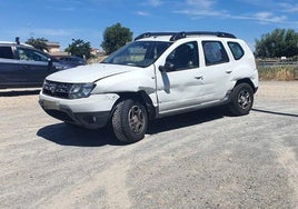 Vehículo accidentado en Encinas de Abajo.