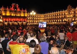 La Plaza Mayor en un compromiso de la selección española.