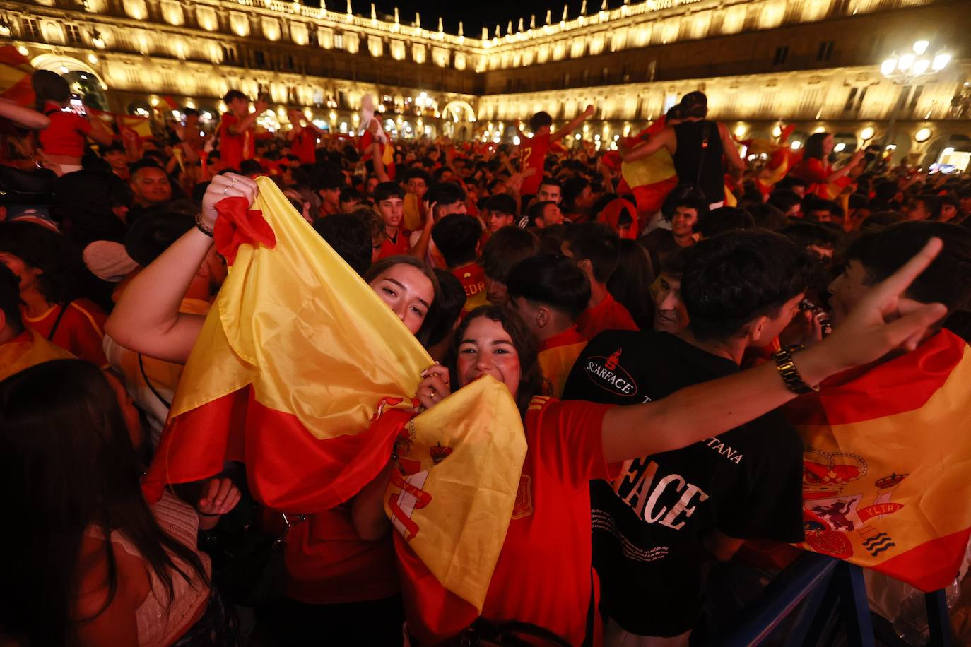 Así se celebró en Salamanca la victoria de España en la Eurocopa