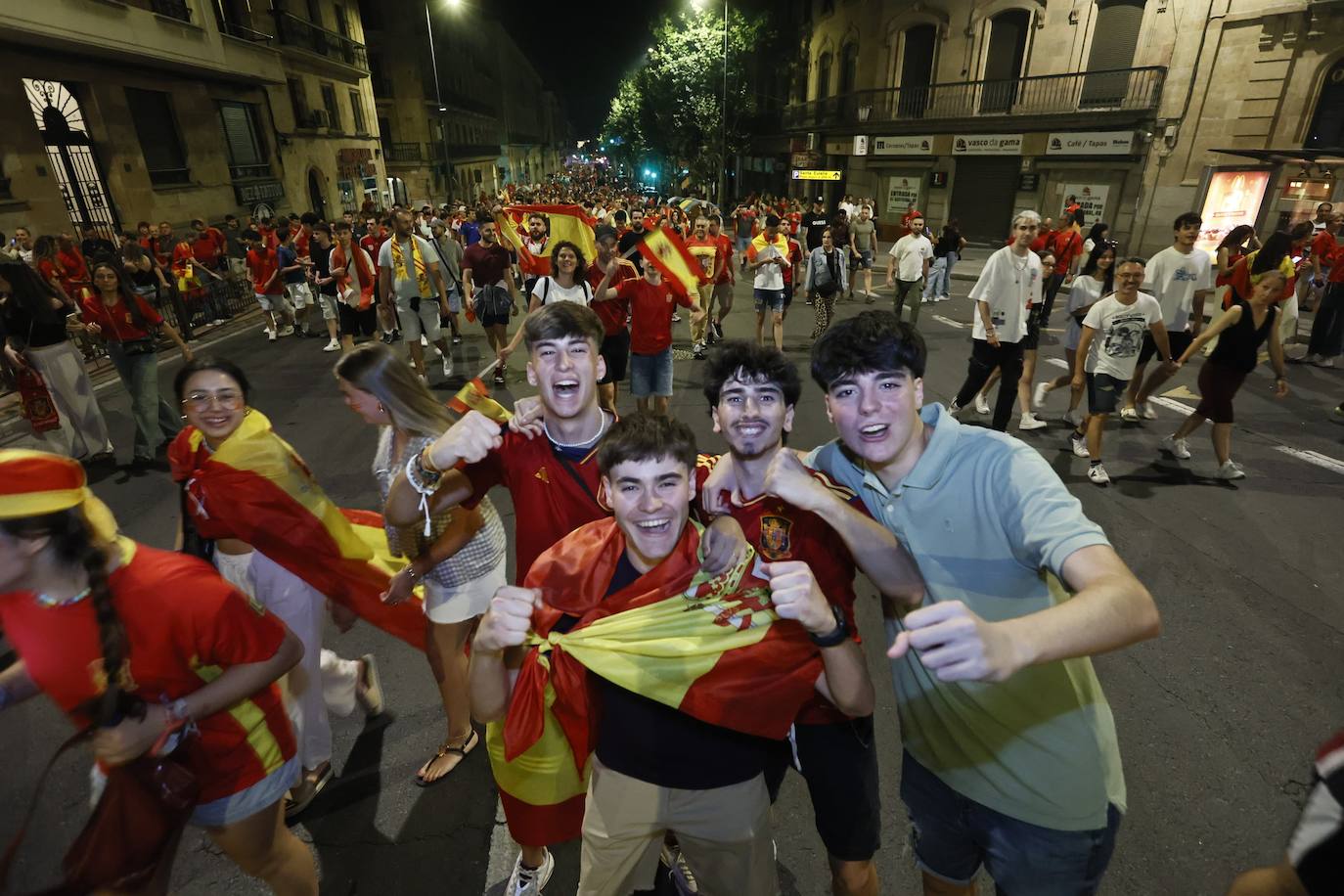 Así se celebró en Salamanca la victoria de España en la Eurocopa