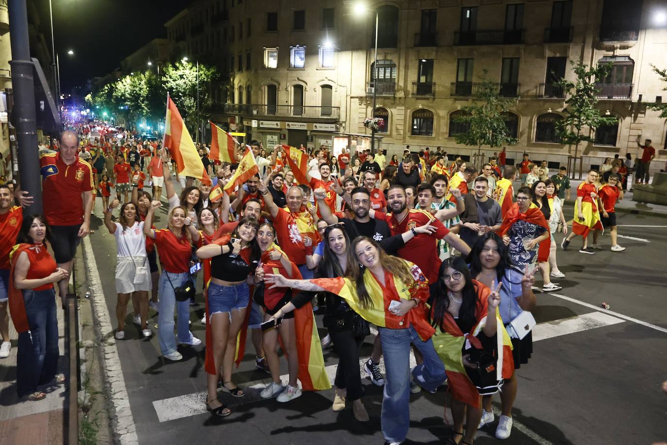 Así se celebró en Salamanca la victoria de España en la Eurocopa