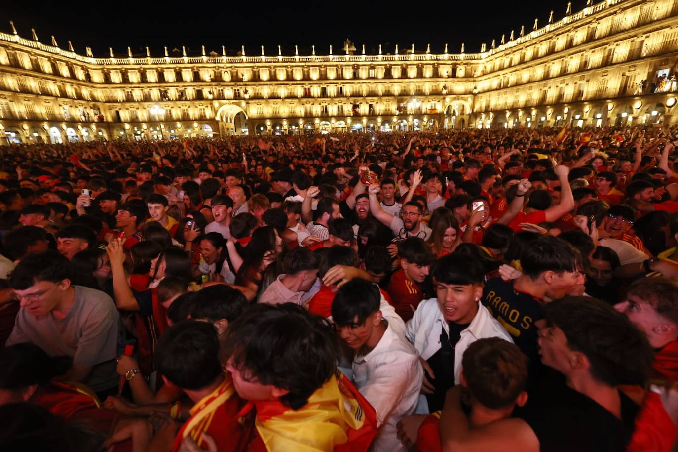 Así se celebró en Salamanca la victoria de España en la Eurocopa