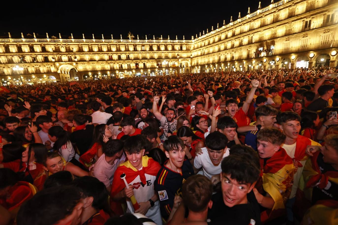 Así se celebró en Salamanca la victoria de España en la Eurocopa