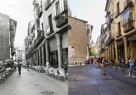 La Plaza del Corrillo, antes y en la actualidad.