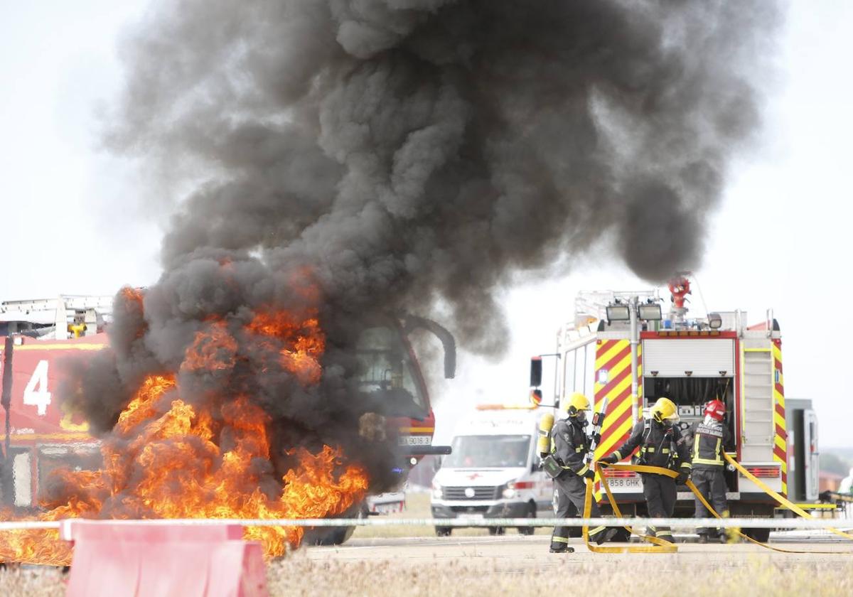 Imagen de una intervención de los Bomberos de la Diputación de Salamanca.