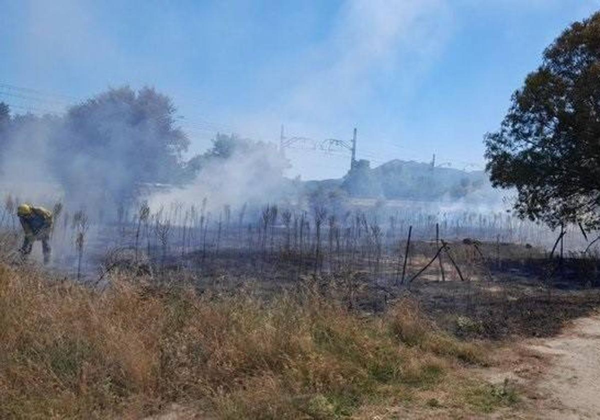 Imagen del incendio a la altura del Escorial.