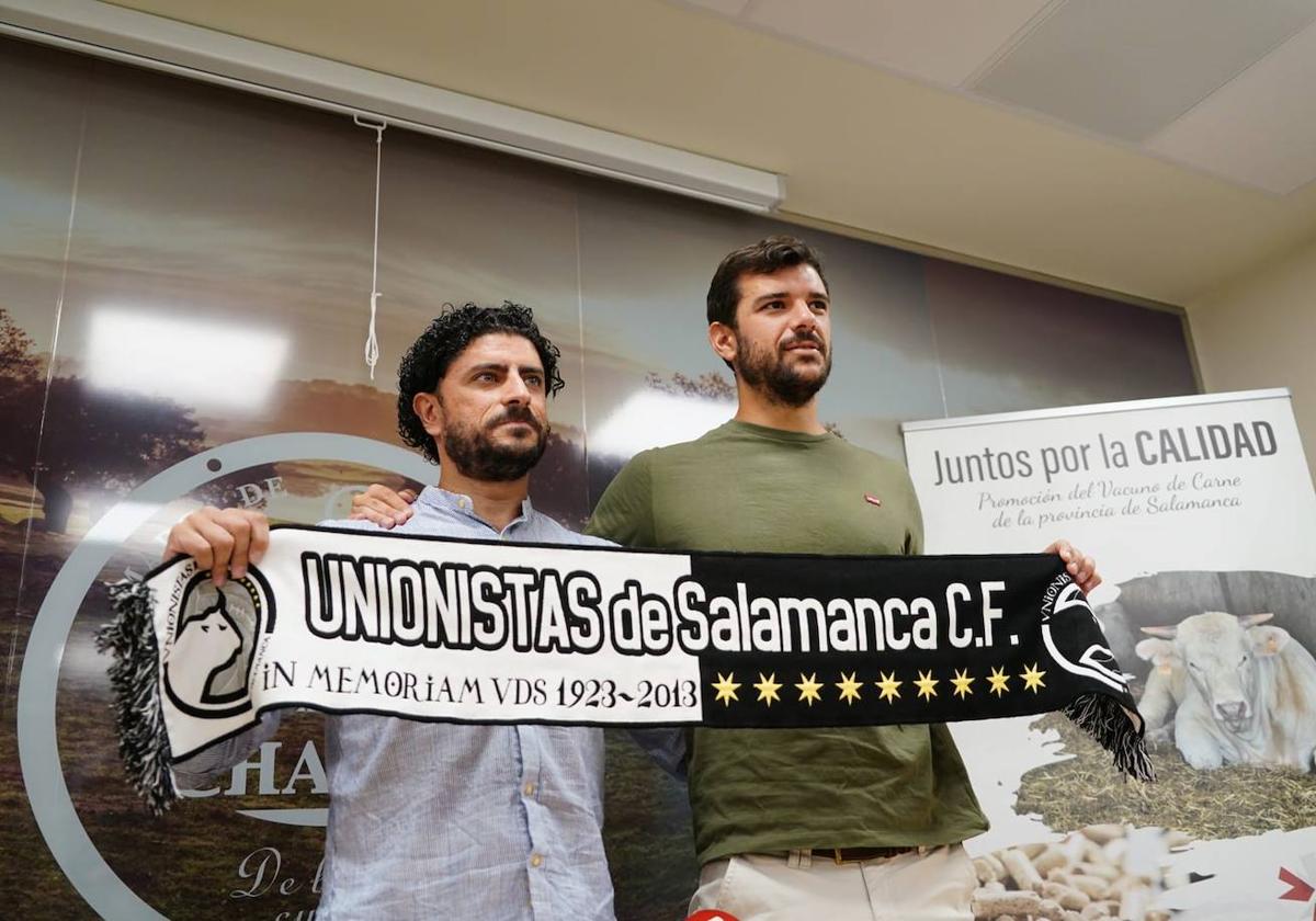 Rubén Andrés y Carlos de la Nava en su presentación de nuevo con Unionistas.