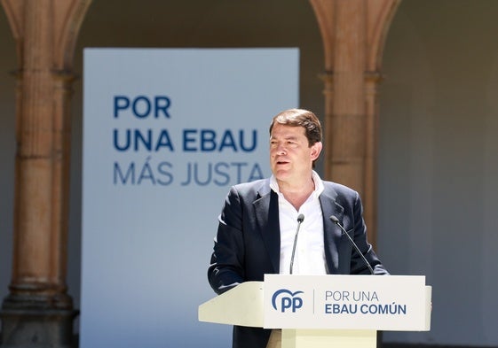 Mañueco, en el acto celebrado en Salamanca 'Por una EBAU común'.