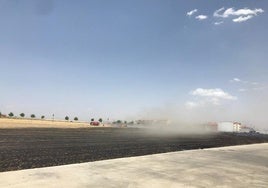 Incendio en un cultivo de Castellanos de Moriscos