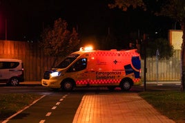 Ambulancia del SACYL en una intervención nocturna