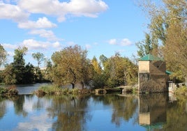 Uno de los espectaculares molinos que se encuentra en la ruta de Villamayor junto al río Tormes.