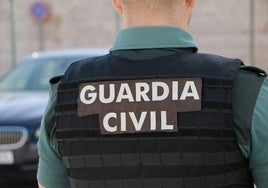 Un agente de la Guardia Civil de espaldas.